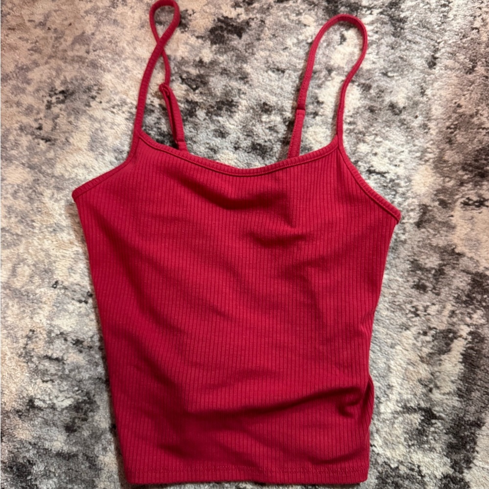 American Eagle Outfitters Burgundy Ribbed Camisole